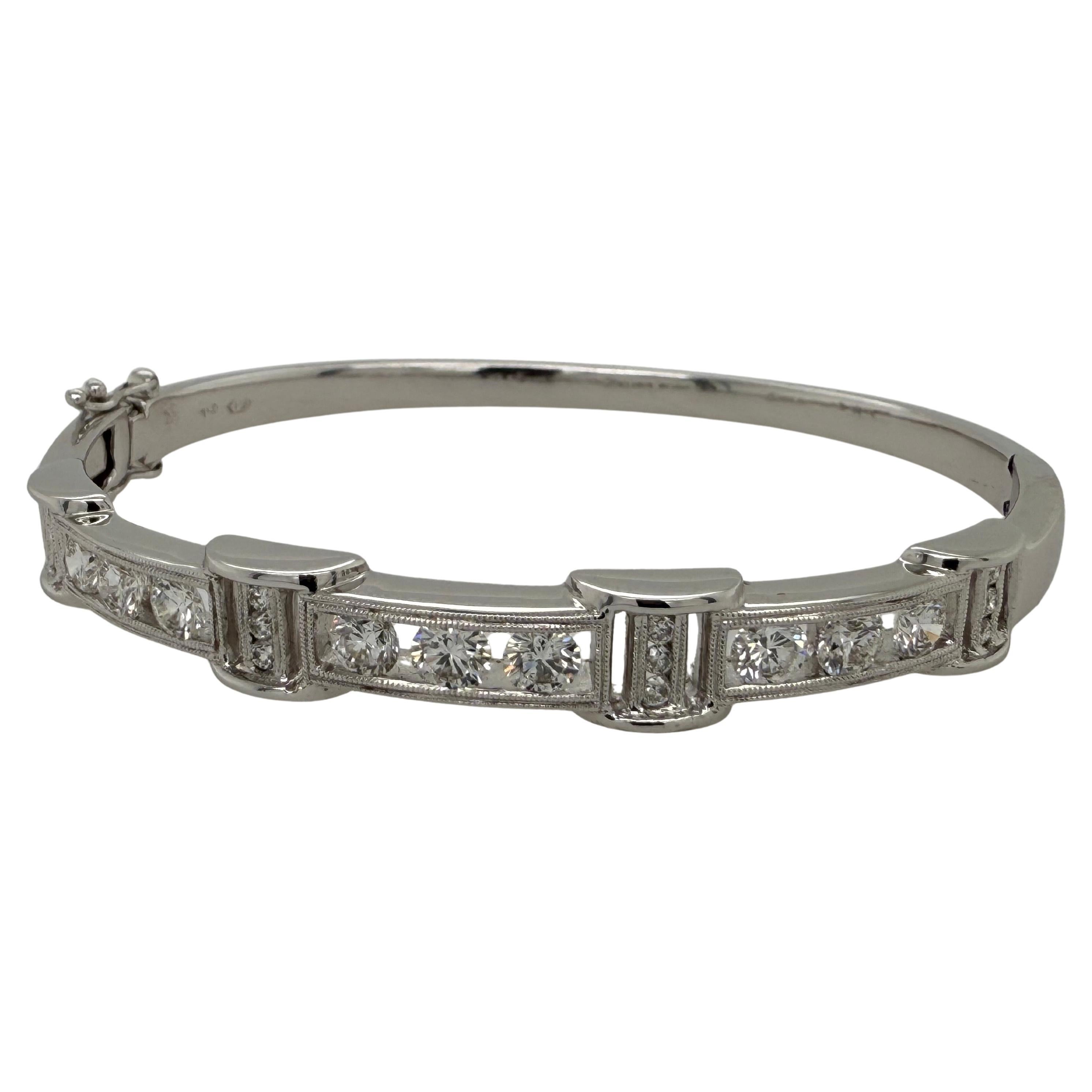 Bracciale retrò in oro con diamanti naturali da 1,8 carati CIRCA 1990 in vendita