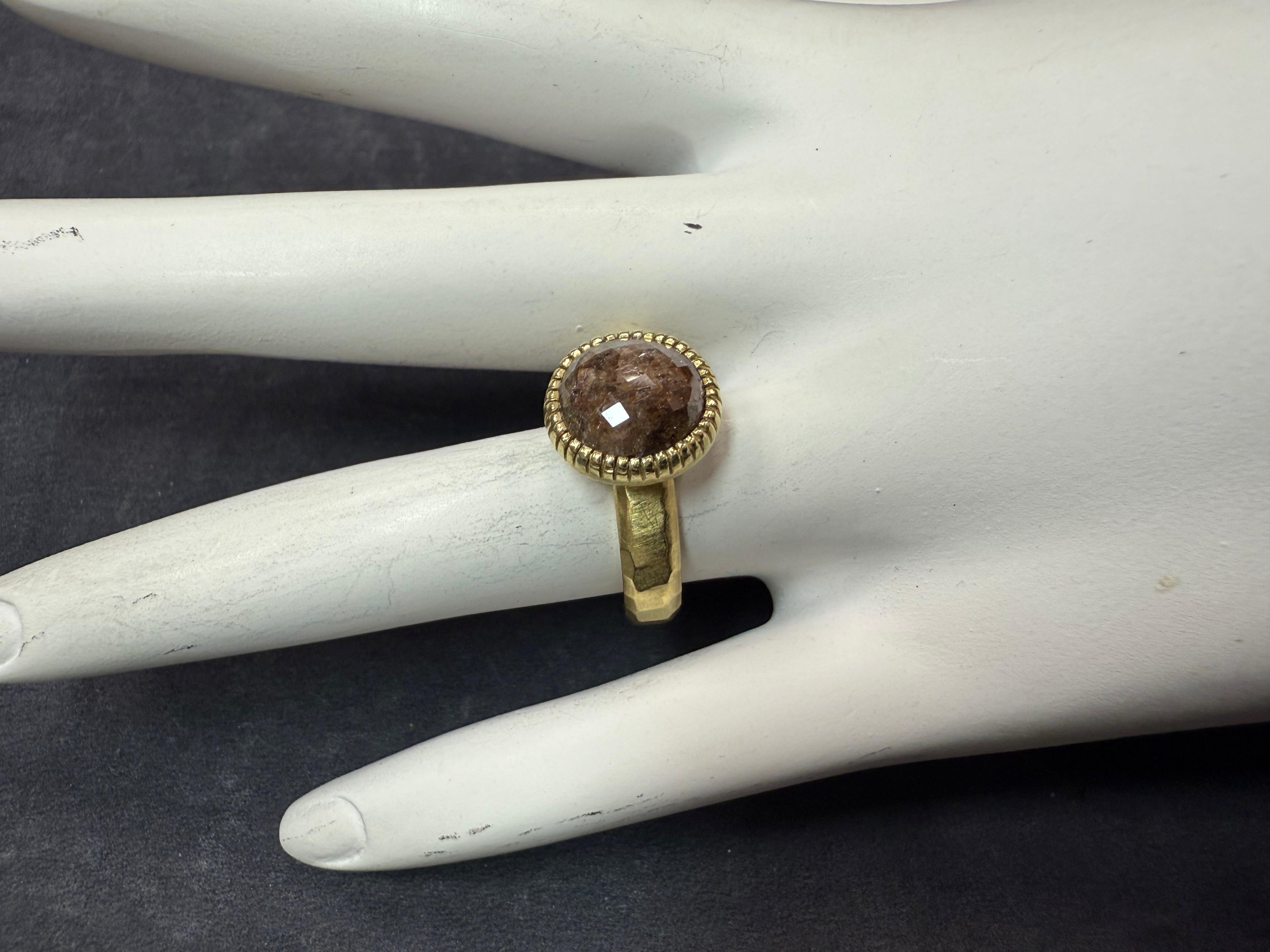 Taglio a rosa Anello retrò in oro da 2,5 carati Nature taglio rosa con diamanti 1980 in vendita