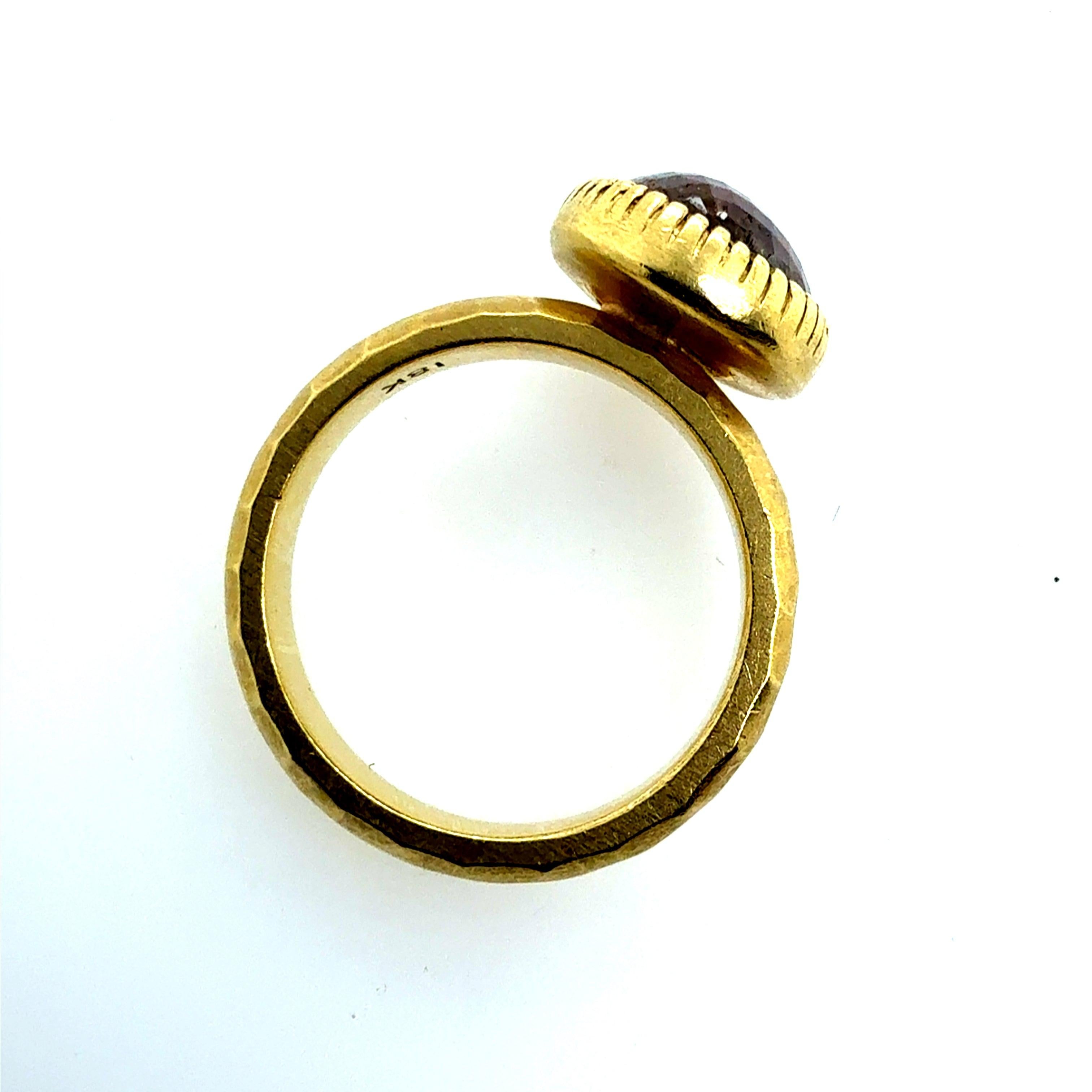 Anello retrò in oro da 2,5 carati Nature taglio rosa con diamanti 1980 In condizioni buone in vendita a Los Angeles, CA