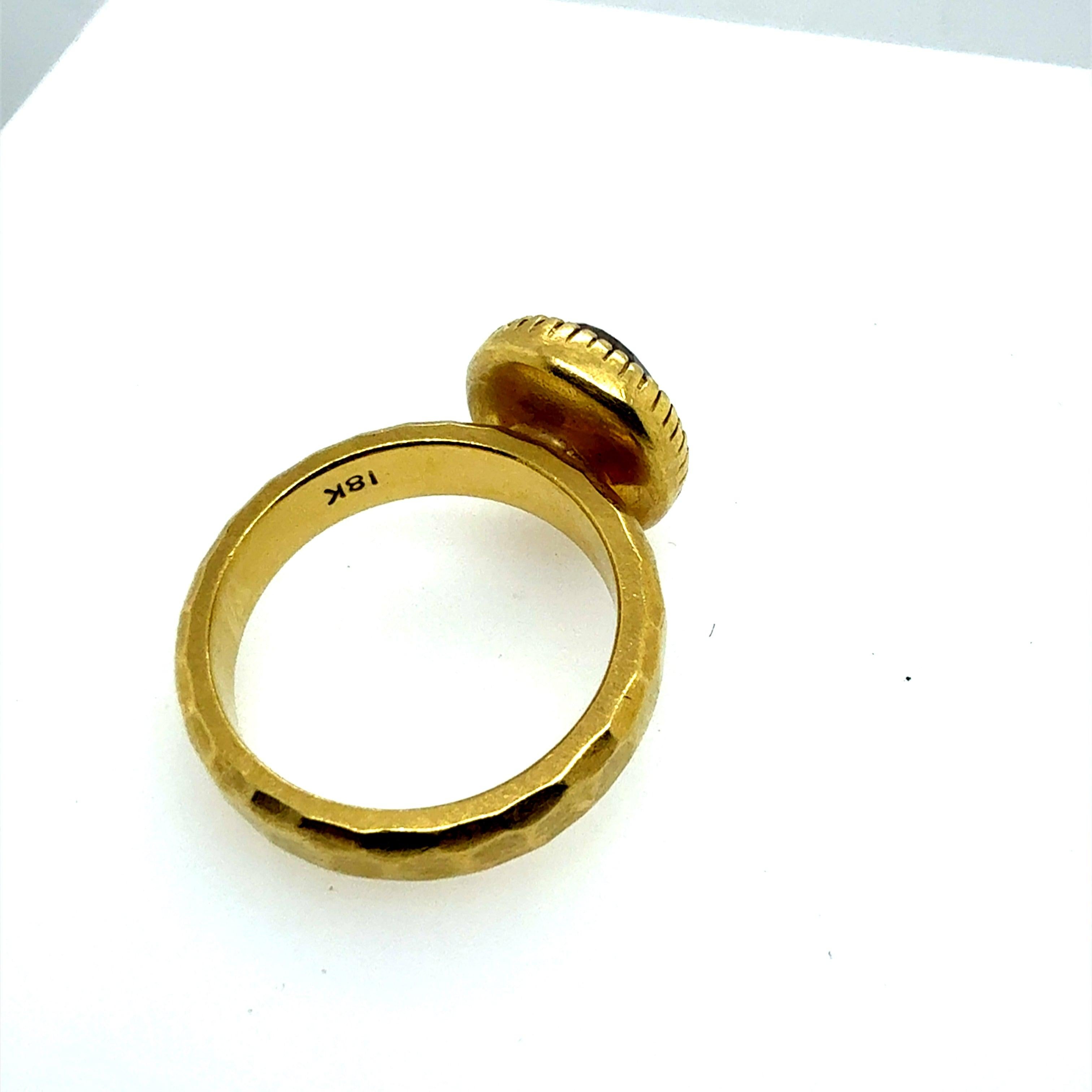 Anello retrò in oro da 2,5 carati Nature taglio rosa con diamanti 1980 in vendita 3