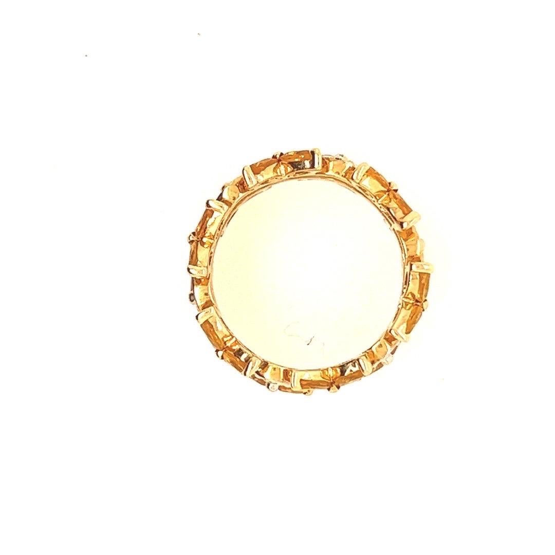 Retro Gold 3 Carat Natural Yellow Sapphire & Diamond Cocktail Ring, circa 1970 For Sale 5