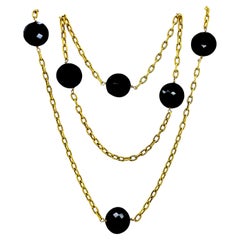 Retro Gold 66 Inch Opera Statement Necklace Made in Italy