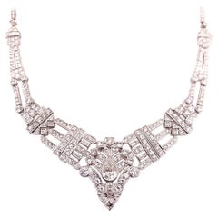 Collier vintage en or 8 carats avec pierres précieuses naturelles rondes et diamants taille poire