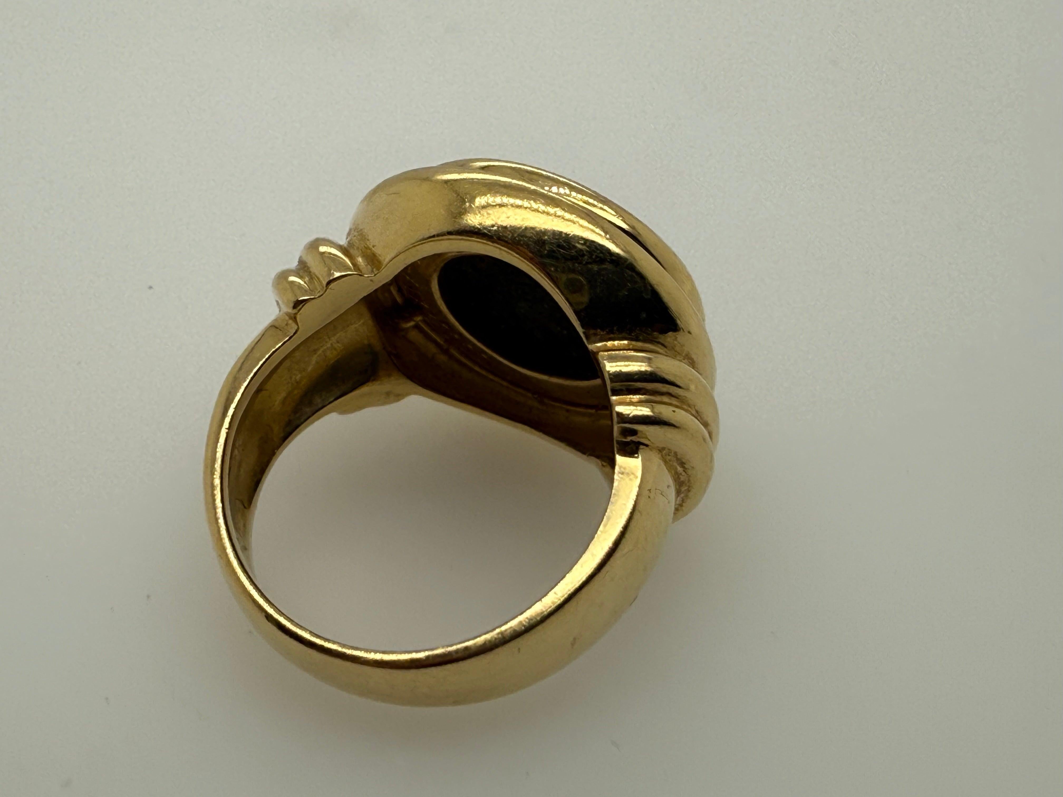 Retro Gold Ancient Roman Coin Theodosius Made in Italy Statement Ring For Sale 2