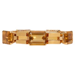 Retro gold and citrine tank bracelet