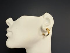 Retro Gold and Natural Diamond Steel Cable Earrings by Philippe Charriol