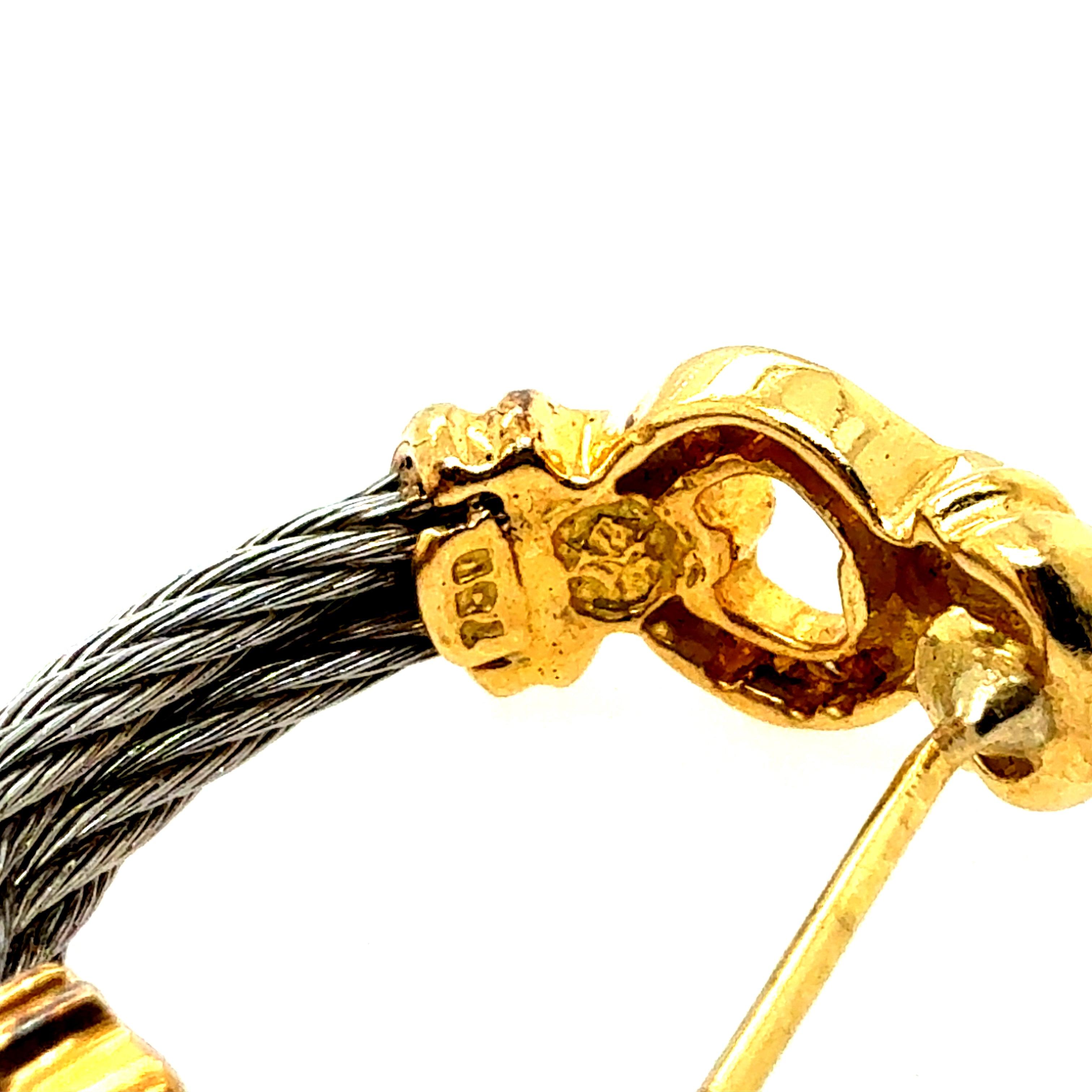 Retro-Ohrringe aus Gold und Stahl mit natürlichen Diamanten von Philippe Charriol im Zustand „Gut“ im Angebot in Los Angeles, CA