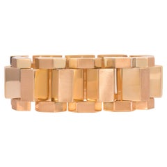 Bracelet à maillons débardeur rétro en or rose 18 carats