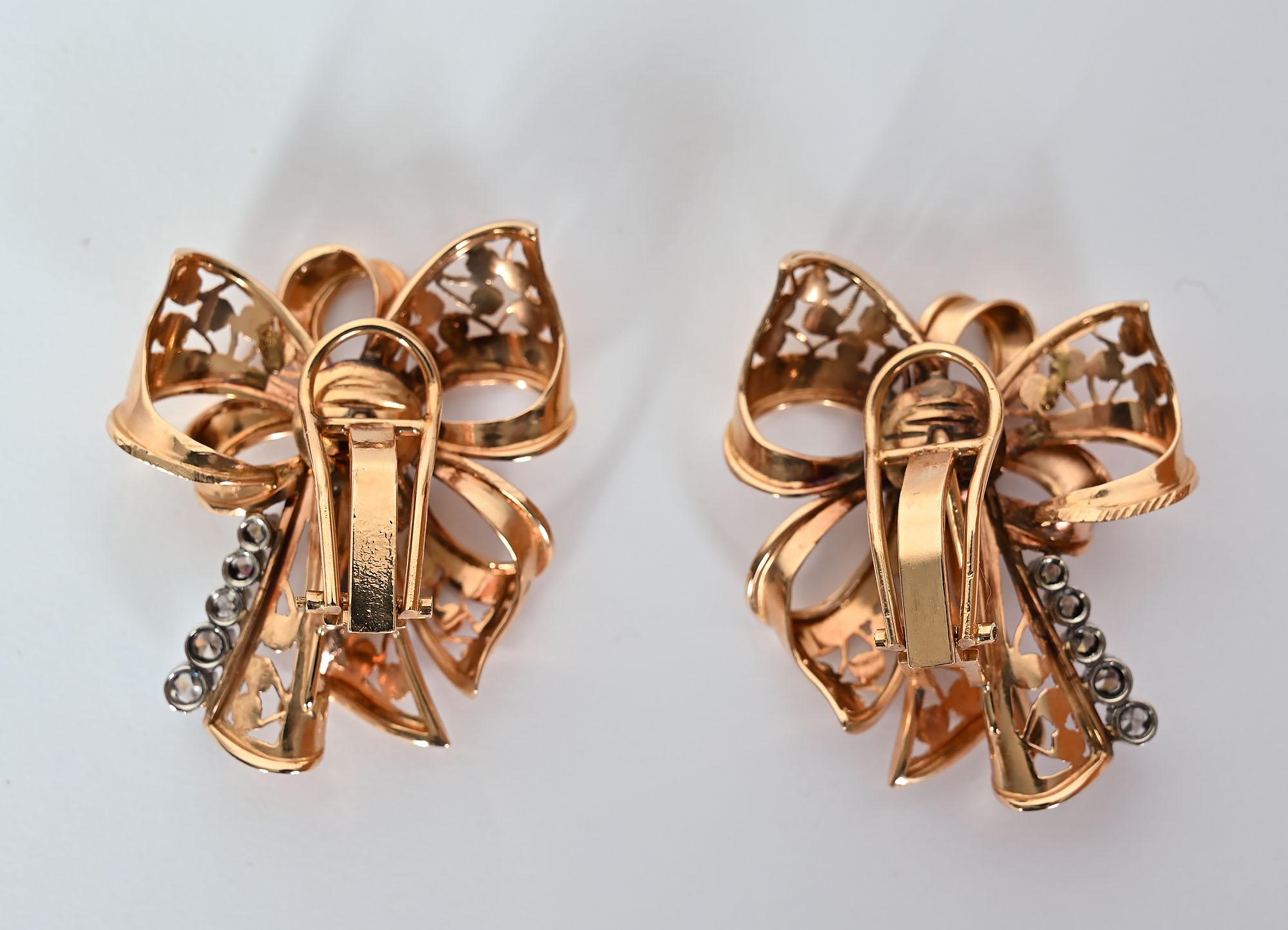 kate spade rose gold bow earrings