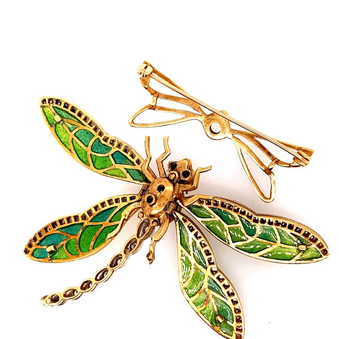 Retro Gold Butterfly 2.35 Carat Natural Diamond, Gem Opal & Enamel Brooche, 1960 For Sale 2