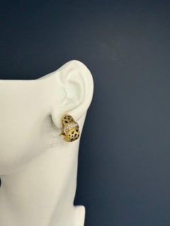 Retro Gold Cheetah Natural Diamond Statement Earrings by Scully & Scully