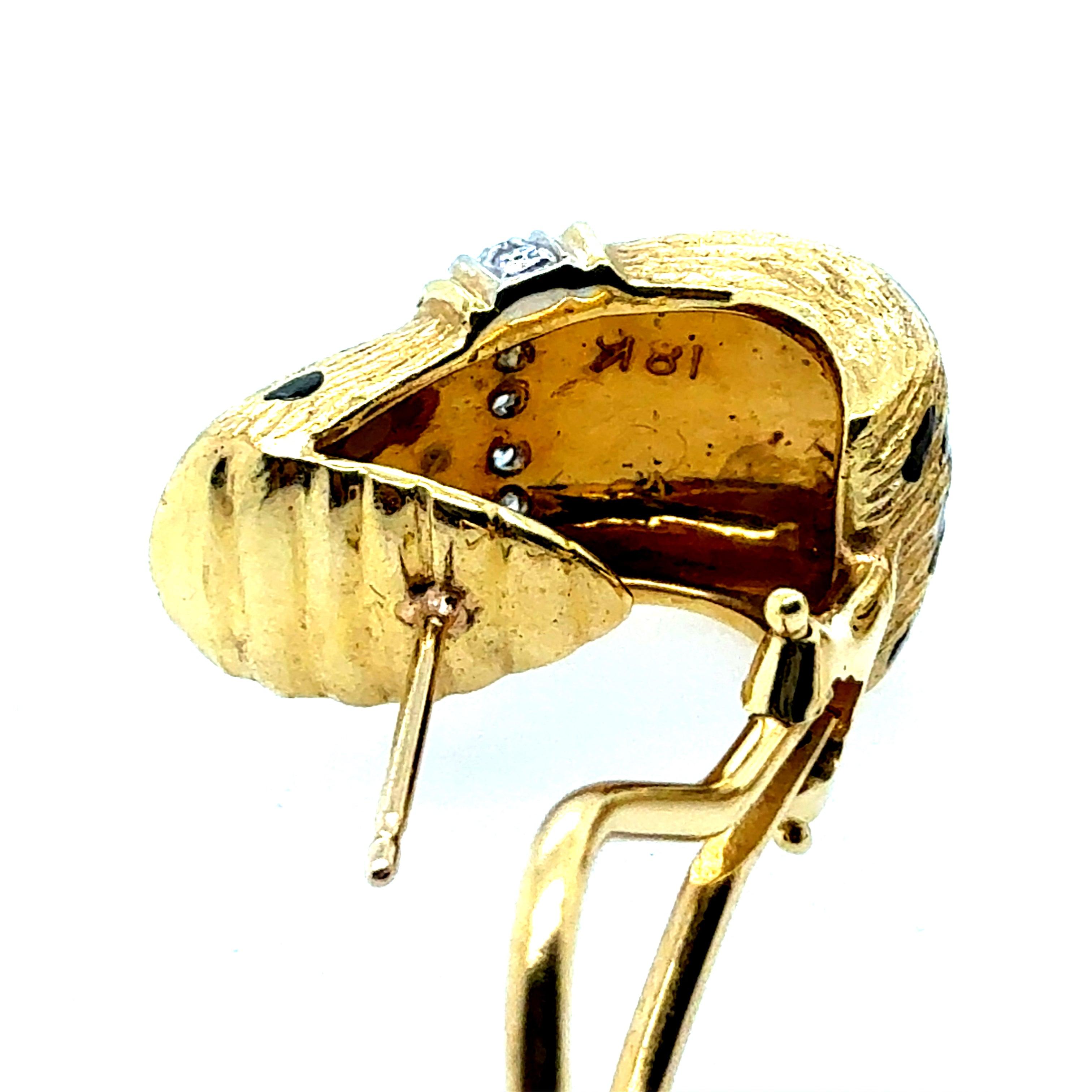 Retro Gold Cheetah Natural Diamond Statement Earrings by Scully & Scully For Sale 2