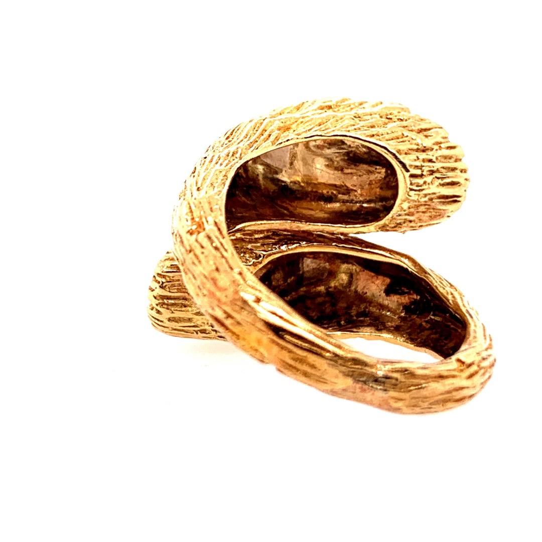 Retro Gold Cocktail Ring 0.35 Natural Single Cut Colorless Diamond, circa 1950 For Sale 2