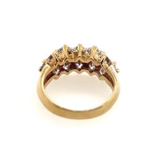 Retro-Gold-Cocktailring 2 Karat natürlicher farbloser Prinzessinnen-Diamant, um 1970