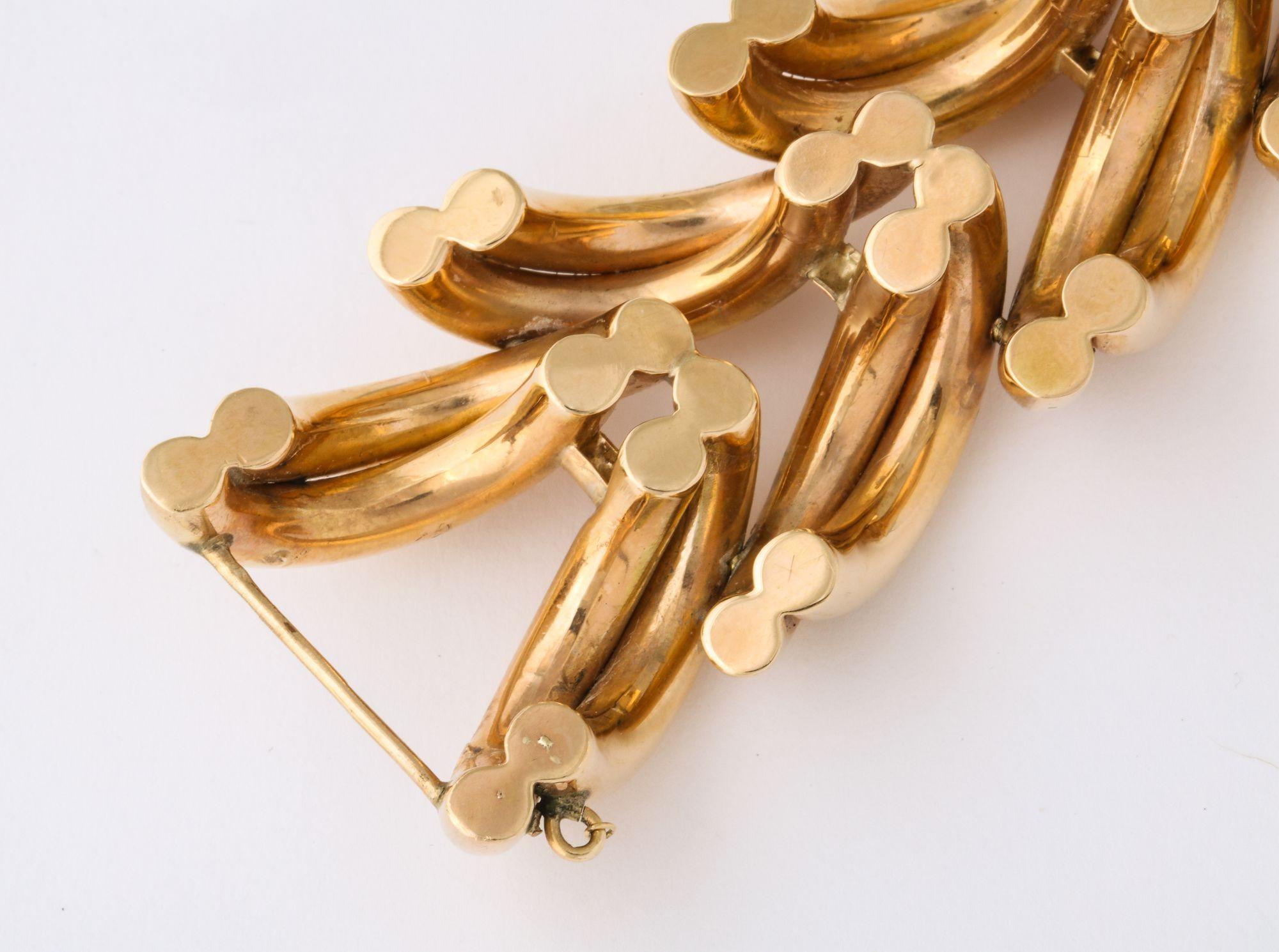 Bracelet rétro en or 14 carats à double « illumination » Bon état - En vente à New York, NY