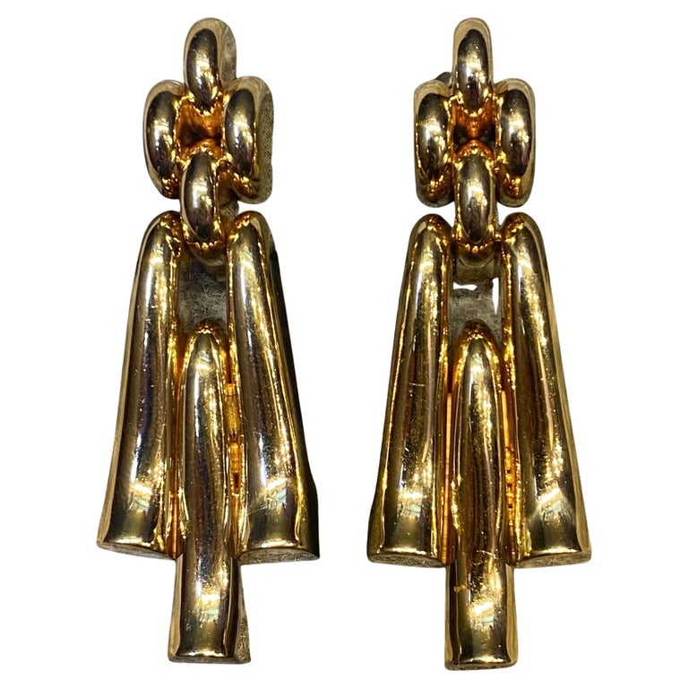 Retro Gold Earrings For Sale at 1stDibs