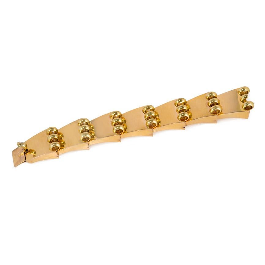 Retro Gold Industrial Style Bracelet In Good Condition In New York, NY