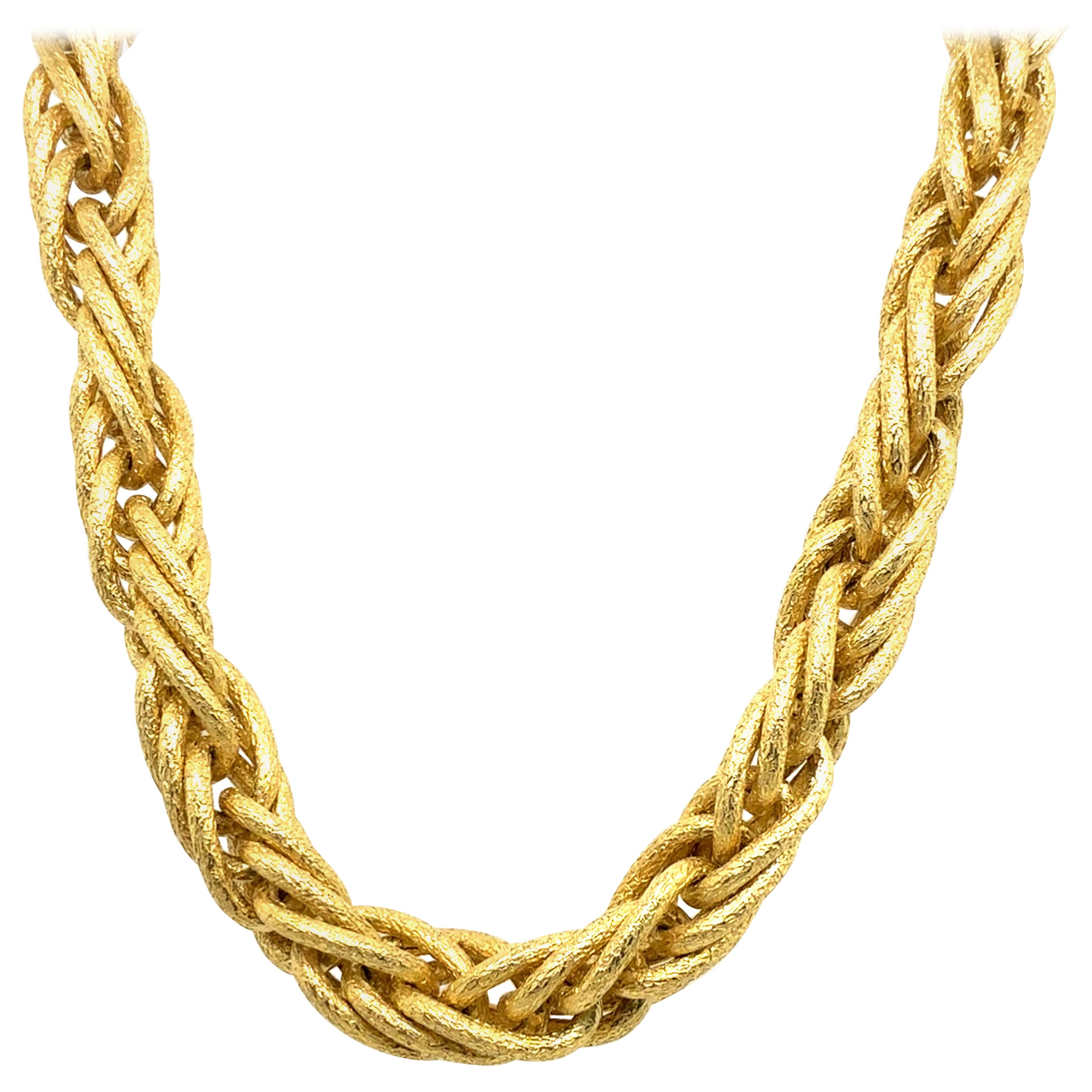 Collana retrò in oro con intreccio di corde italiane di Giovanni Marchisio