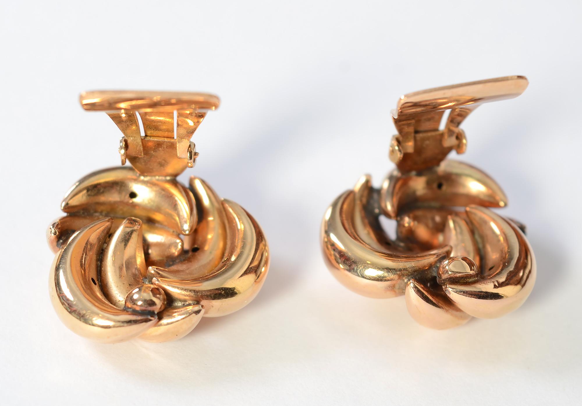 Retro Gold-Knoten-Ohrringe für Damen oder Herren
