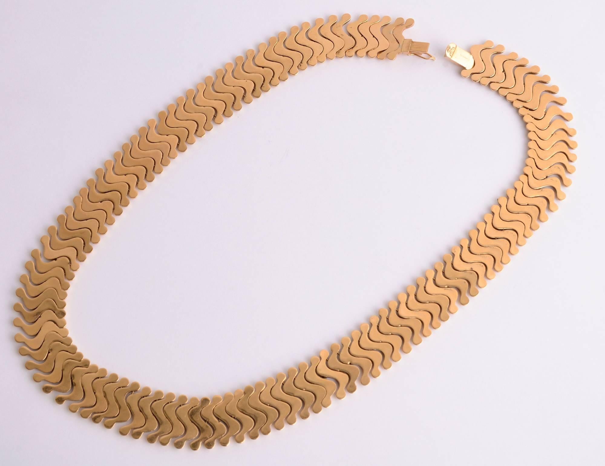 Women's or Men's Retro Gold Links Necklace