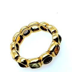Retro Gold Natural Multicolor Rose Cut Eternity Band by David Yurman