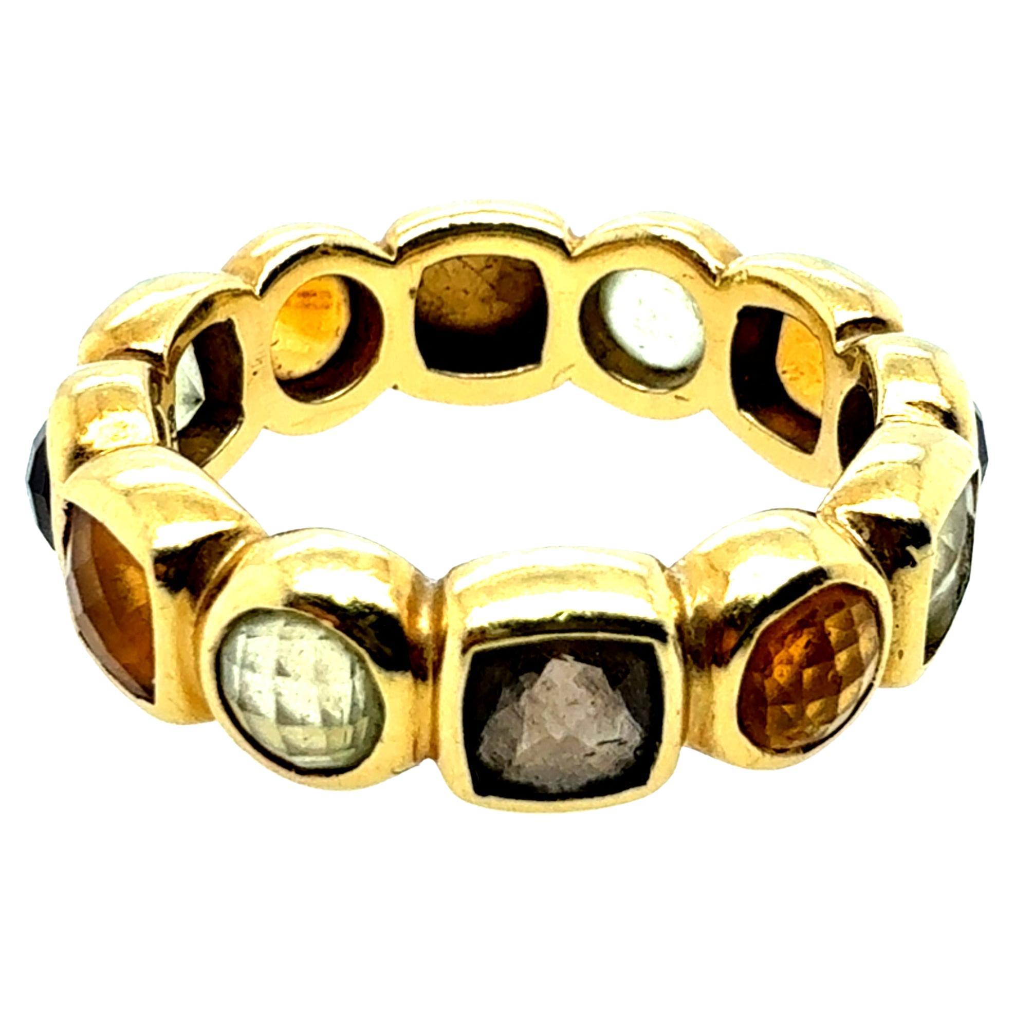 Retro Gold Natural Multicolor Rose Cut Eternity Band by David Yurman