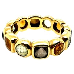 Retro Gold Natural Multicolor Rose Cut Eternity Band by David Yurman