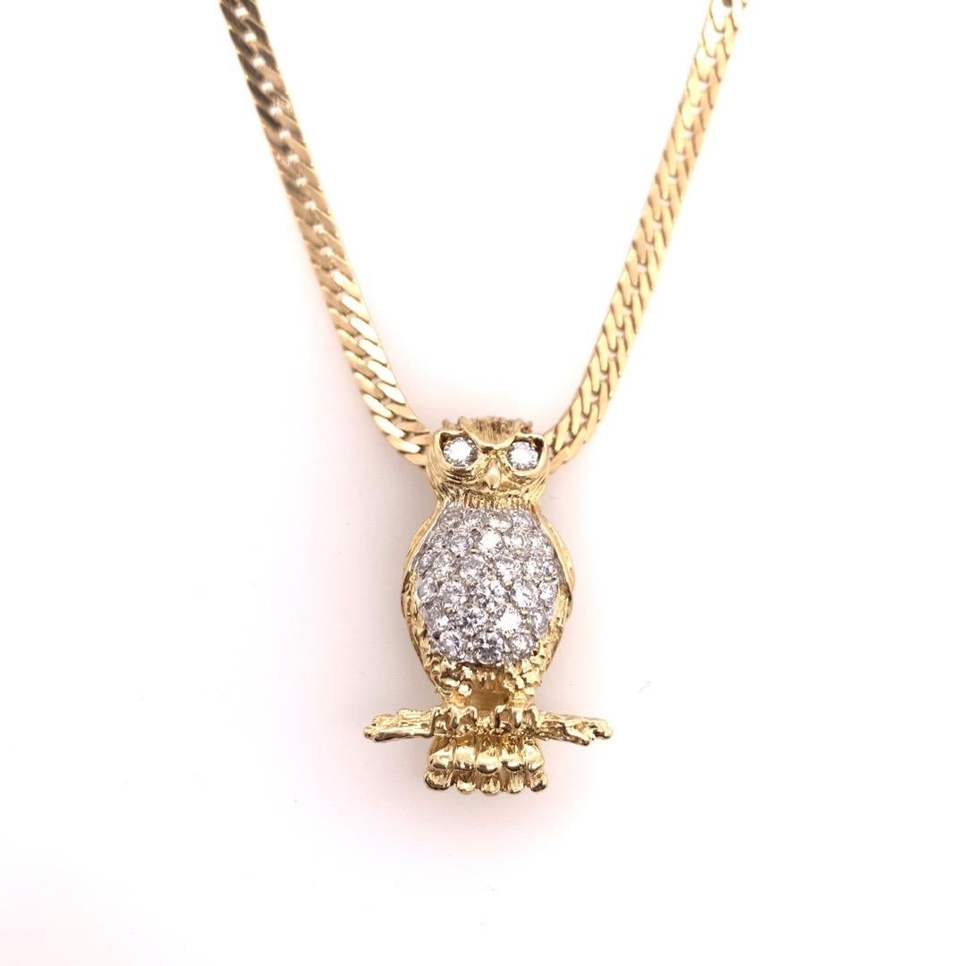 owl diamond necklace