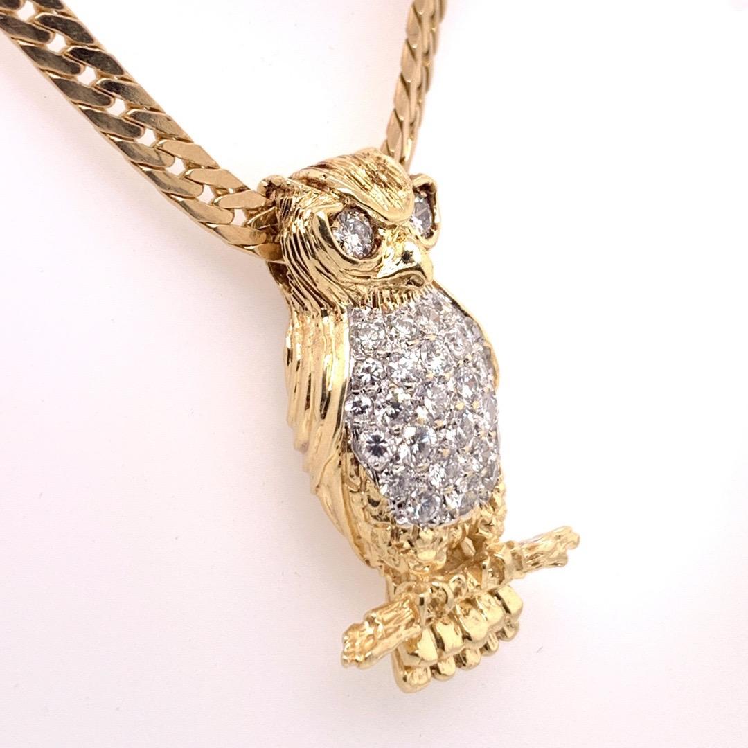 owl diamond pendant