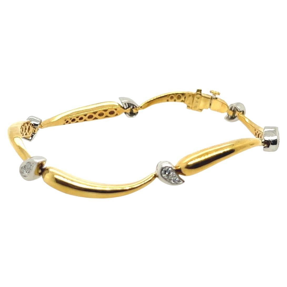 Retro Gold & Platinum 0.45 Carat Natural Colorless Diamond Bracelet Circa 1960