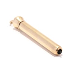 Retro Gold Retractable Pencil Pendant, 14K Yellow Gold, 2 3/8 in, Mad Men Pencil
