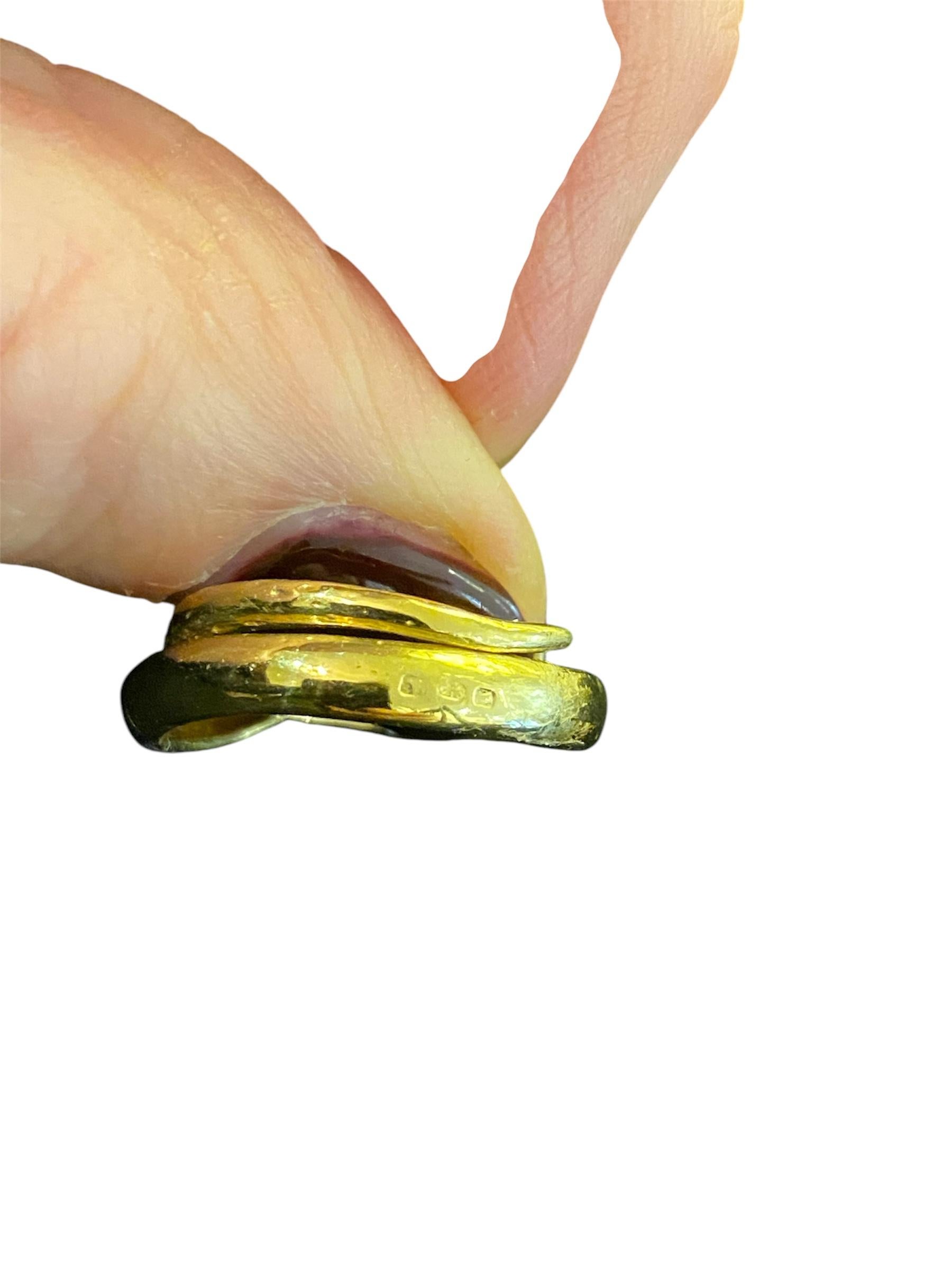 Art Nouveau Gold Serpent Ring with Diamonds and Enamel For Sale 3
