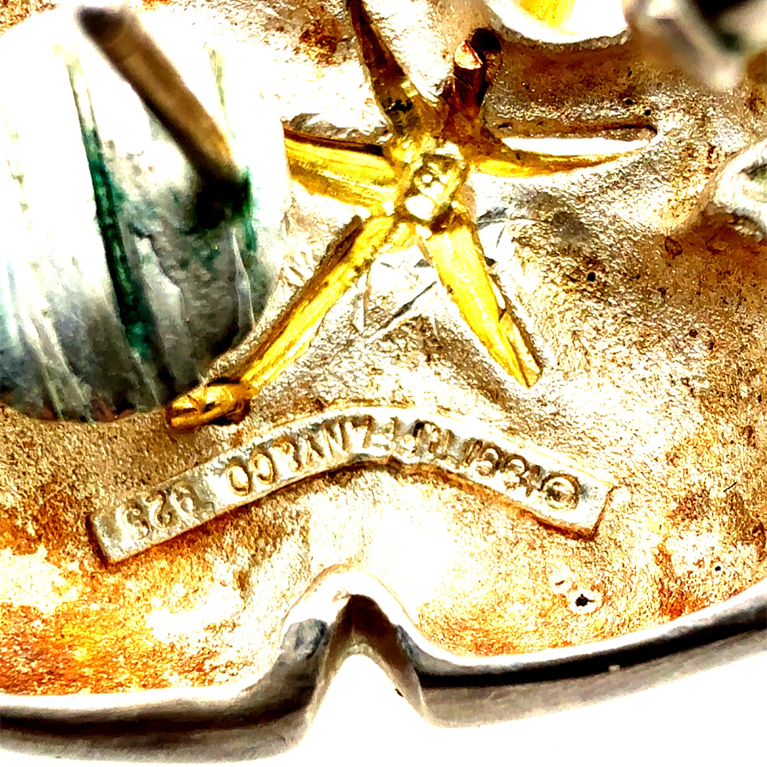 Women's Retro Gold & Silver Original Tiffany and Company Starfish Statement Earrings For Sale