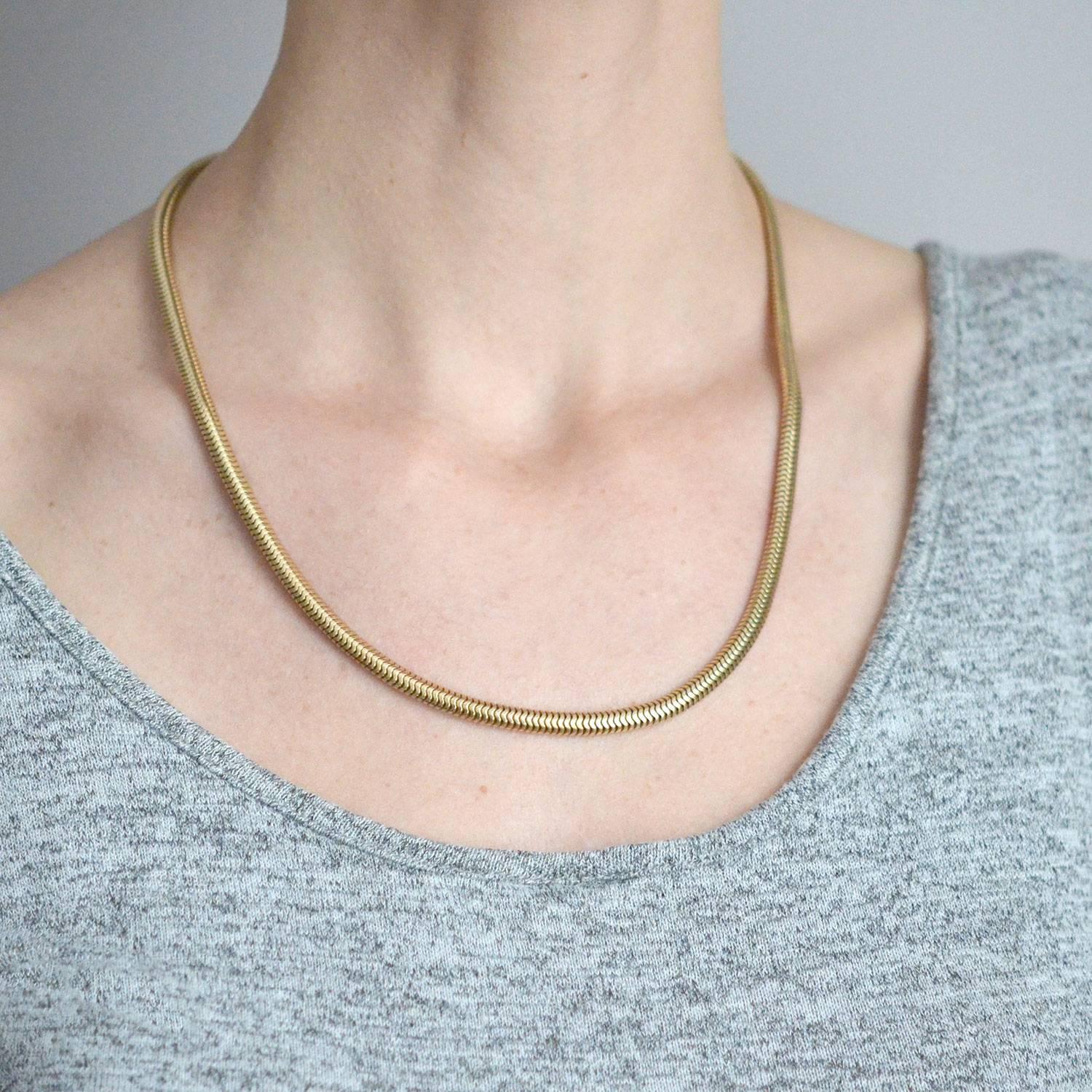 Women's or Men's Retro Gold Snake Chain Necklace