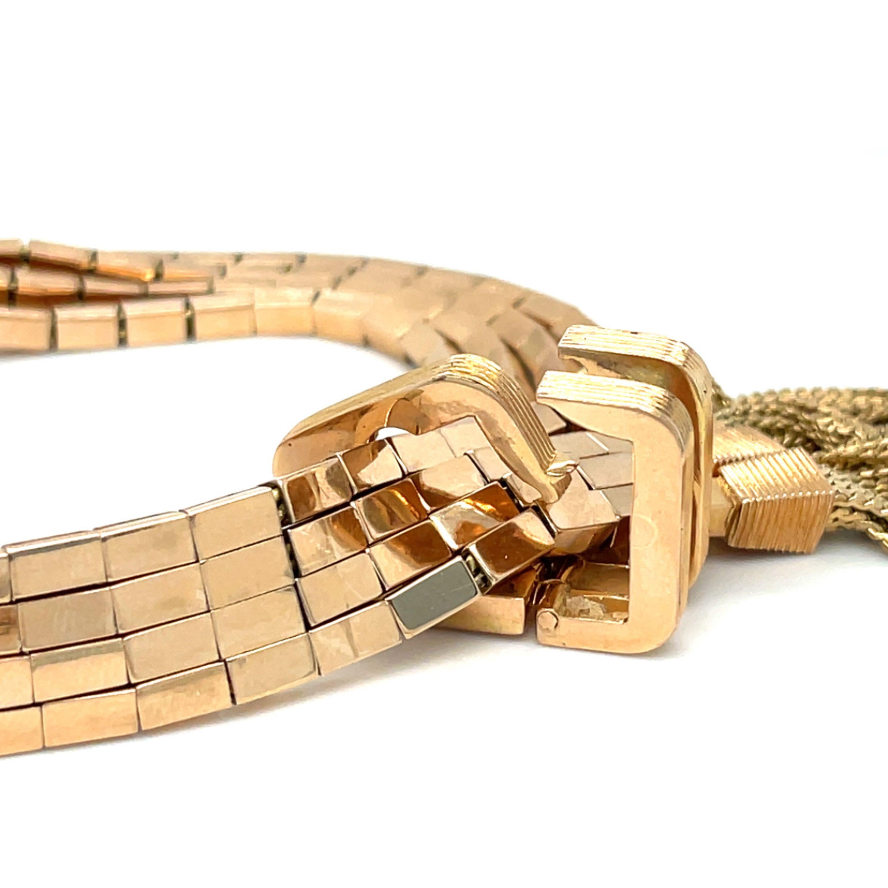 Donna Bracciale Retro Gold con nappe in oro rosa 18 carati in vendita