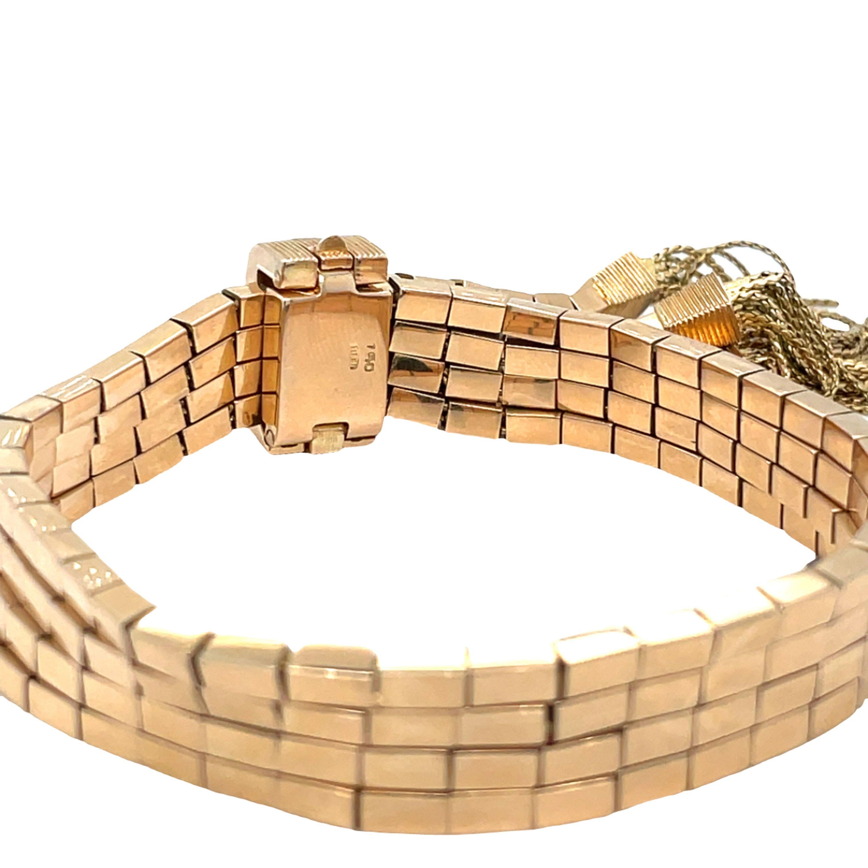 Bracciale Retro Gold con nappe in oro rosa 18 carati in vendita 2
