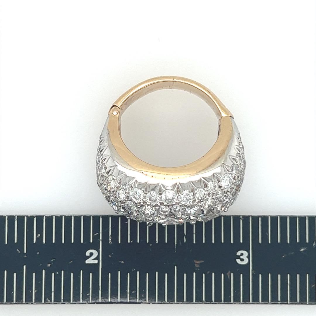 Retro Gold UGS Certified 6.09 Carat Natural Diamond Cocktail Engagement Ring For Sale 1