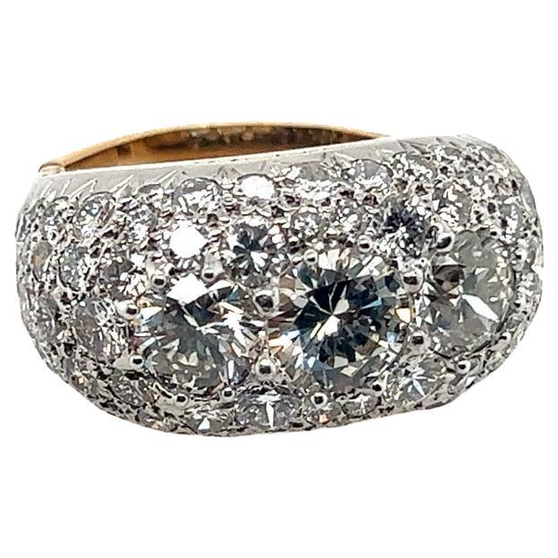 Retro Gold UGS Certified 6.09 Carat Natural Diamond Cocktail Engagement Ring For Sale