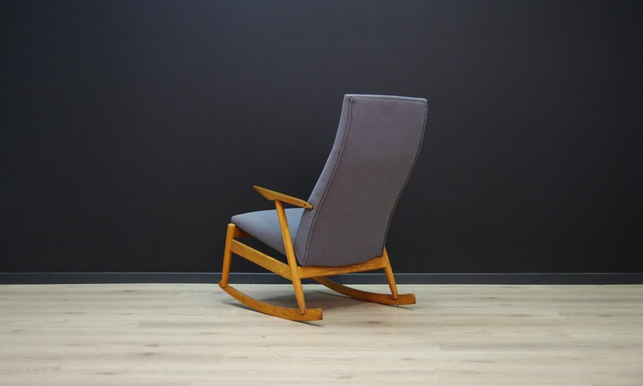 Retro Gray Rocking Chair Ashe Vintage Danish Design For Sale 2