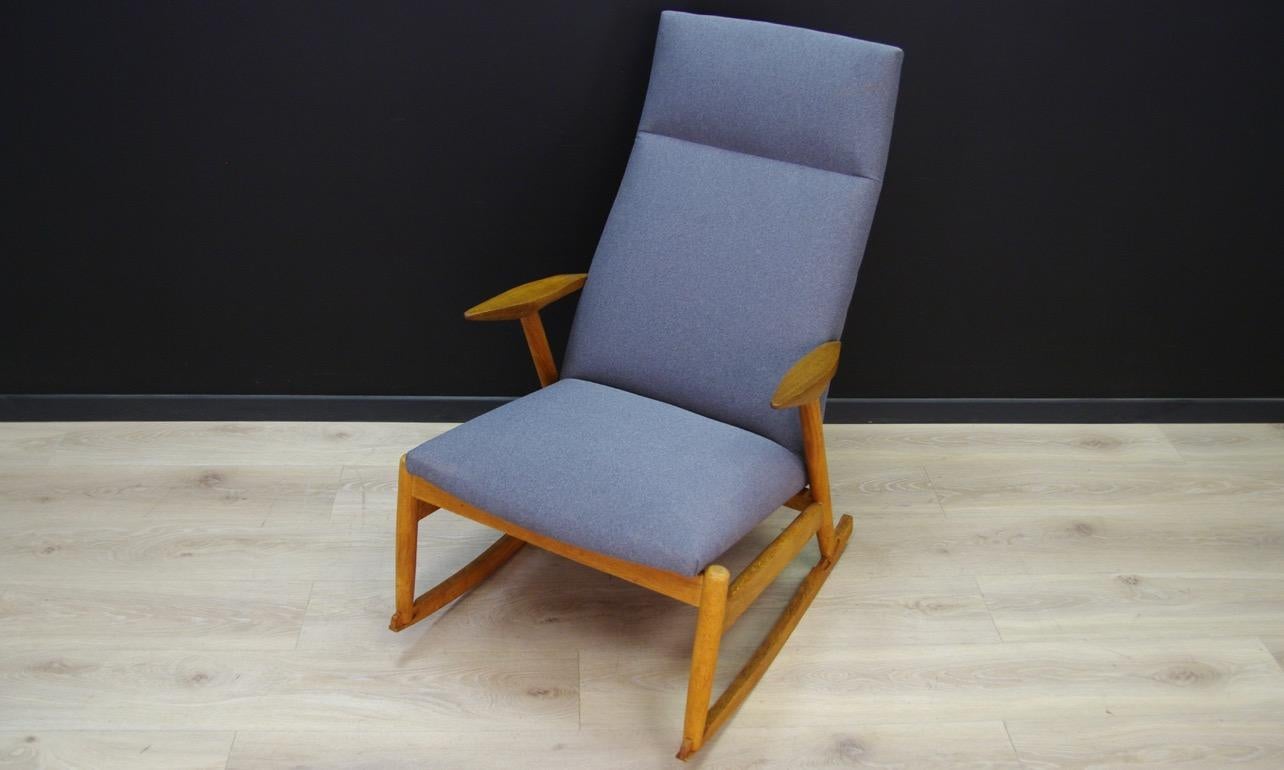 Scandinavian Retro Gray Rocking Chair Ashe Vintage Danish Design For Sale