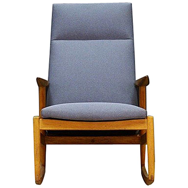Retro Gray Rocking Chair Ashe Vintage Danish Design For Sale