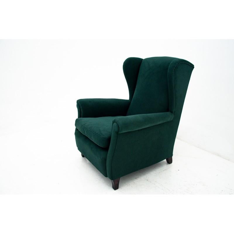 Mid-Century Modern Retro Green Wing Back Armchair, 1960s-1970s