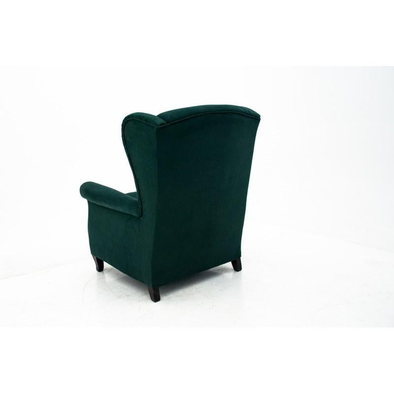 Late 20th Century Retro Green Wing Back Armchair, 1960s-1970s