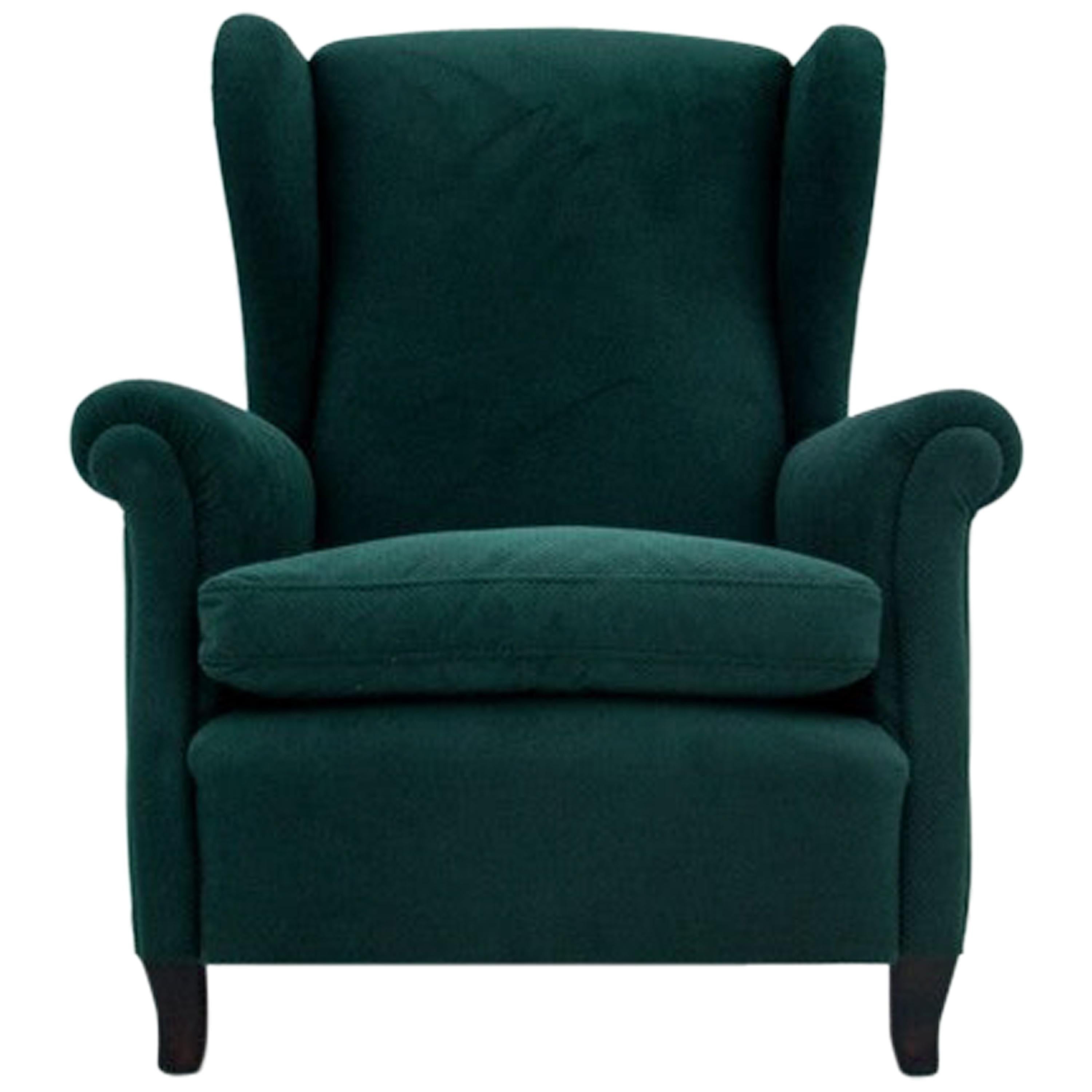 Retro Green Wing Back Armchair, 1960s-1970s
