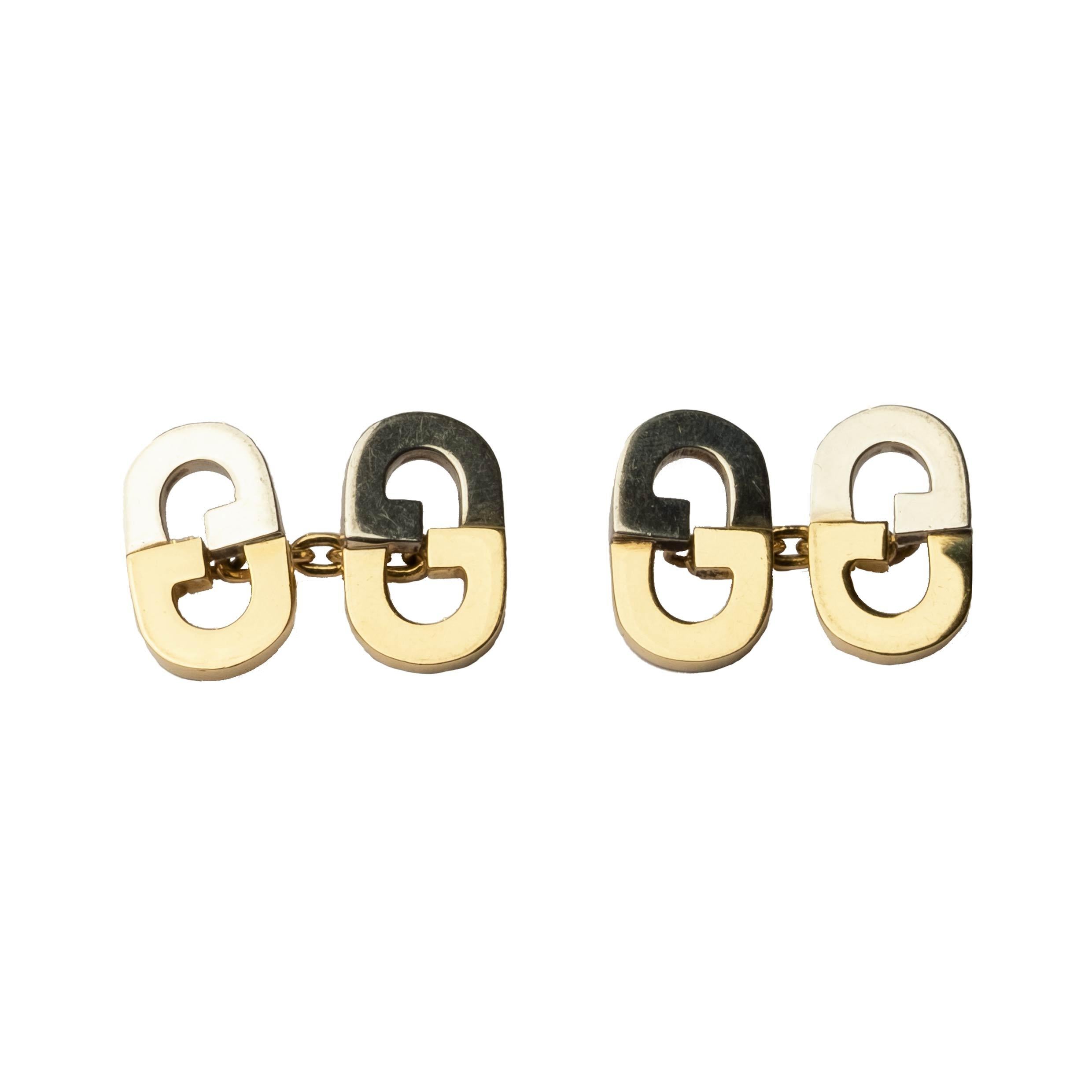Men's Retro Gucci Gold Cufflinks Italian For Sale