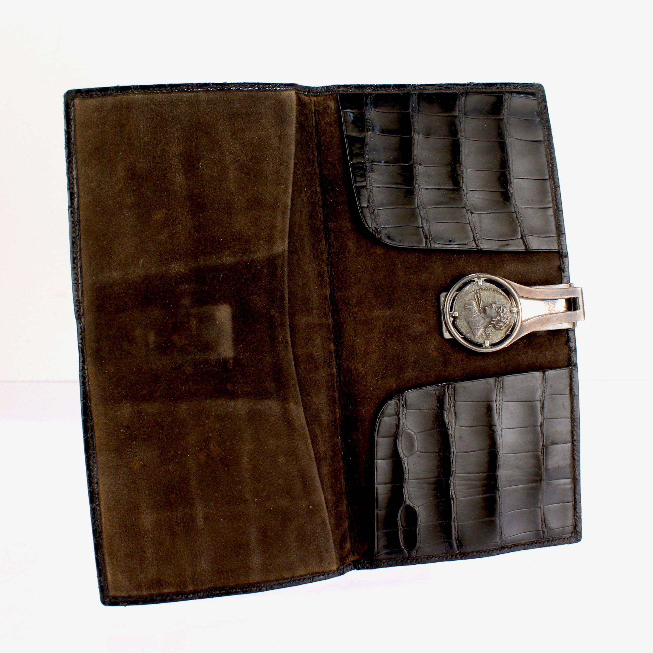 Retro Gucci Sterling Silver & Leather Wallet 2