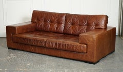 RETRO HALO TiMOTHY OULTON BROWN LEATHER SOFA