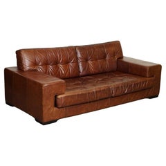 RETRO HALO TiMOTHY OULTON BROWN LEATHER SOFA