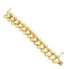 Bracelet rétro à maillons dorés en forme de coeur