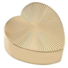 Retro Heart Shape Pill Box Gold